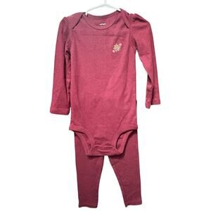 Ribbed Maroon Flower Set - Carter’s - 24mo